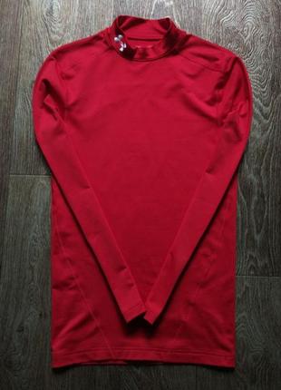 Красное мужское спортивное компрессионное термо рашгард олимпийка худи свитшот футболка under armour размер м