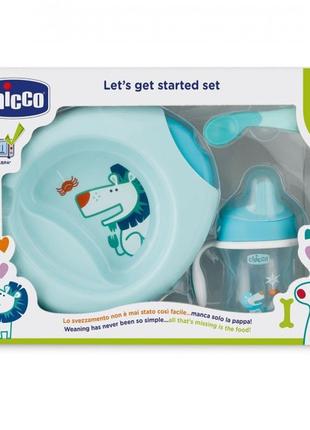 Набор посуды chicco meal set 6м+ голубой (16200.20)