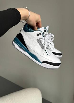 Кросівки nike air jordan 3 retro white/blue/black