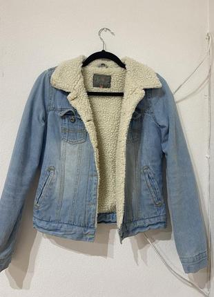 Куртка джинсова з теплою підкладкою демісезон xs chillin crop