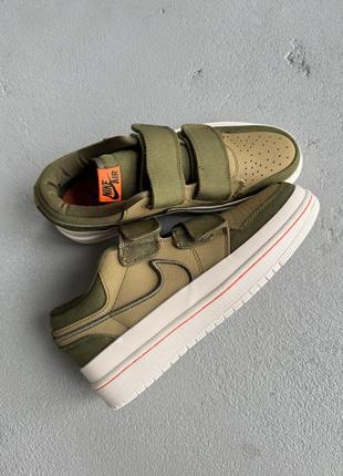 Кросівки nike air jordan 1 retro low double strap khaki