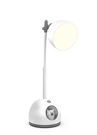 Лампа настільна акумуляторна дитяча 4 вт нічник настільний із сенсорним керуванням lt-a2084 білий