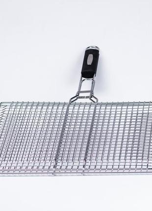 Решетка для гриля 60×41×4 (см) сетка для мангала из нержавейки для жарки мяса, сосисок, стейков на костре