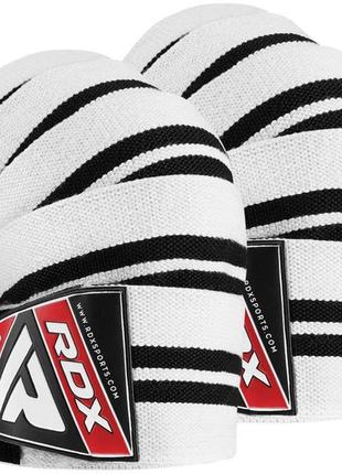 Бинти на коліна rdx k1 gym knee wraps white/black plus