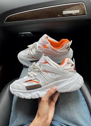 Жіночі кросівки balenciaga track white/orange