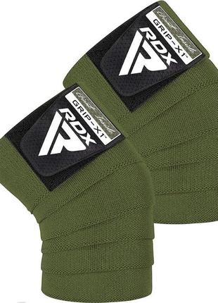 Бинти на коліна rdx k1 gym knee wraps army green
