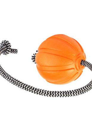 Іграшка для собак liker cord м'ячик з мотузкою 5 см (6285)