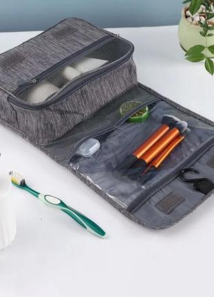Дорожная подвесная косметичка/органайзер/несессер для косметики travel gray 23*19 см, athand