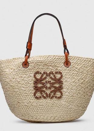 Фірмова літня жіноча сумка шопер солом'яна сумка loewe велика жіноча сумка з соломи сумка солома