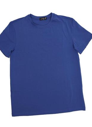 Хлопковая синяя футболка m/xl/2xl/3xl