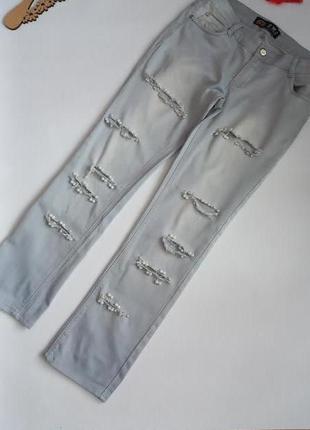 Голубые рваные джинсы 48 50 размер