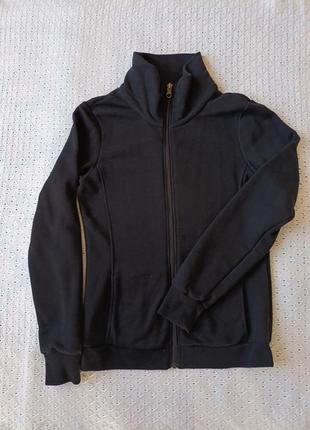 Трикотажна толстовка decathlon чорна кофта з бавовни худі спортивна