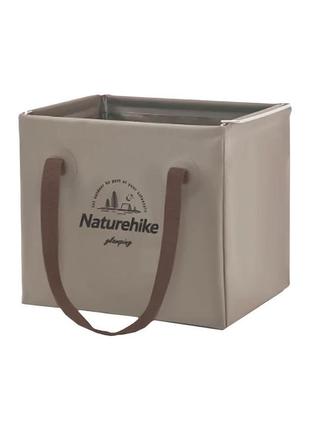 Складаний контейнер для води з пвх naturehike cnh22sn002, 20л, світло-коричневий