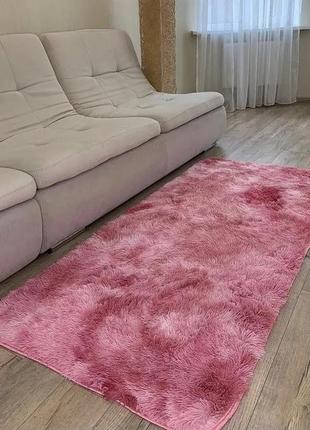 Приліжковий килимок 80х160 см рожевий травка