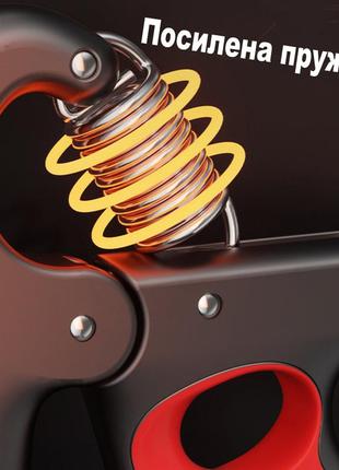 Эспандер кистевой 5-100кг со счетчиком нажатий. регулируемый эспандер для кисти черный с серым