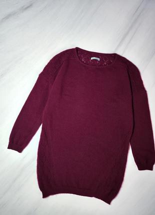 100% cashmere👑 розкішний бордовий кашеміровий светр