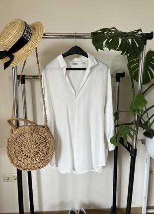Базовая белая легкая летняя рубашка