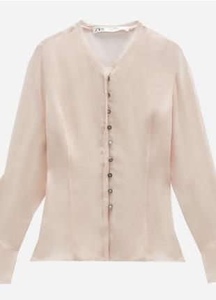 Zara блуза пуговицы в винтажном стиле