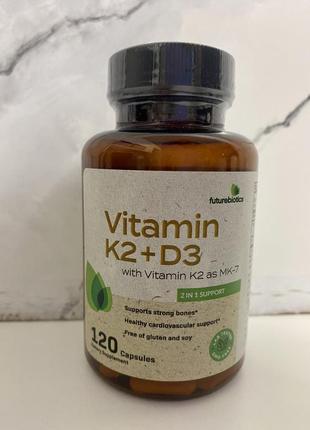 Futurebiotics, витамин k2 + d3 с витамином k2 в форме мк-7, 120 шт
