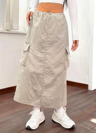 Длинная юбка карго shein с карманами