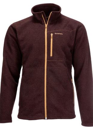 Куртка simms rivershed full zip mahogany xl (13071-901-50) куртка чоловіча чоловіча куртка зимова