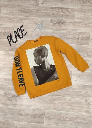 Худі жіноче стильне оверсайз zara жовтий з принтом