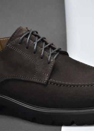 Мужские модные замшевые туфли лоферы коричневые ed - ge 732