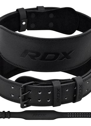 Пояс для важкої атлетики rdx 4 шкіряний full black xl