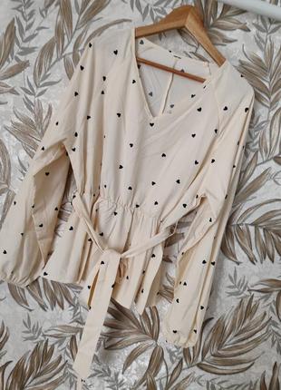 Блузка блуза нарядная кофта, широкий рукав,с поясом л 46 48 50