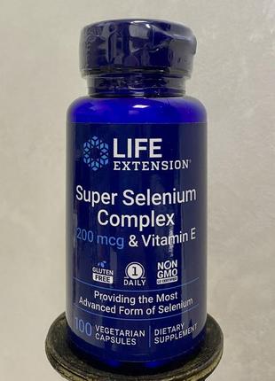 Селен life extension, super&nbsp;selenium&nbsp;complex с витамином&nbsp;е, 200&nbsp;мкг, 100 шт