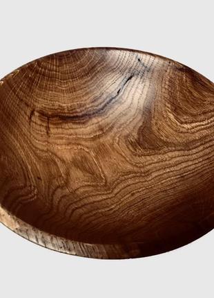 Деревянная тарелка , дуб, ручная работа