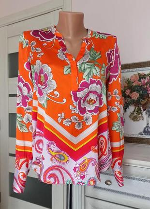 100% шелк роскошный яркий шелковый блуза herzen's angelegenheit