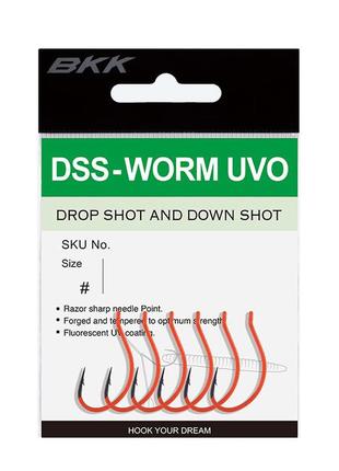 Гачок bkk для дроп-шота dss-worm uvo#1/0 (a-es-8344) гачок для риболовлі