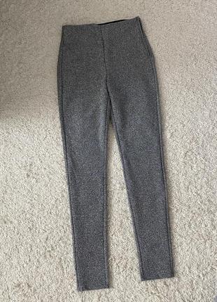 Блестящие брюки брюки брюки h&m