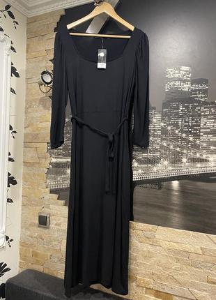 Платье черное трикотажное длинное dorothy perkins