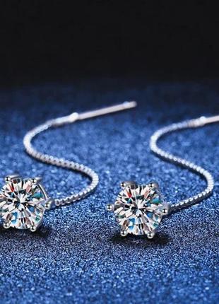 Сережки з діамантами moissanite по 0,5ct