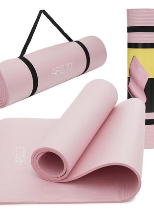 Коврик (мат) спортивный 4fizjo nbr 180 x 60 x 1 см для йоги и фитнеса 4fj0372 pink
