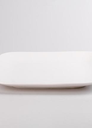 Тарелка подставная квадратная из фарфора 25х25х2.5 см большая белая плоская тарелка
