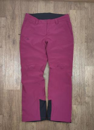 Лижні штани salomon спортивні жіночі xl рожеві малинові брюки зимові