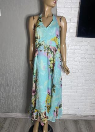 Сукня плаття вантажний сарафан у квітковий принт agenda, xxxl 54p