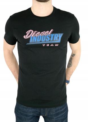 Diesel оригинал футболка с большим лого черная 100% хлопок