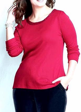 ❤ нарядная трикотажная туника ягодного цвета натуральная