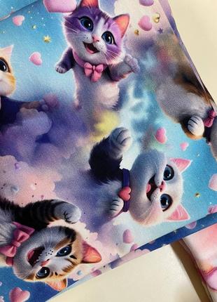 Отрез -1м ткань трикотаж кулир стрейч цифровая печать ш. 180см