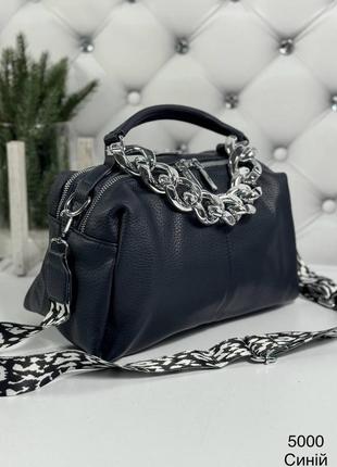 Женская стильная и качественная сумка из эко кожи синяя