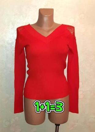 🎁1+1=3 яскравий червоний жіночий м'якенький светр, розмір 44 - 46