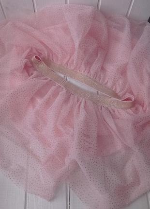Розовая пышная фатиновая юбка юбка 7-8 лет