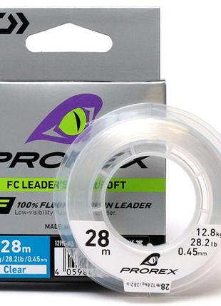 Флюрокарбон daiwa prorex fc leader super soft 0.45mm 12.8kg 28m (12995-045) флюорокарбон рибальський