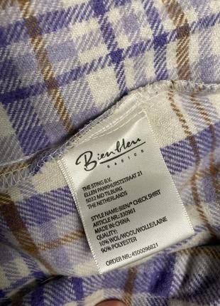 Теплая рубашка в клетку рубашка на кнопках лиловая рубашка