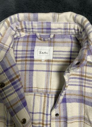 Теплая рубашка в клетку рубашка на кнопках лиловая рубашка