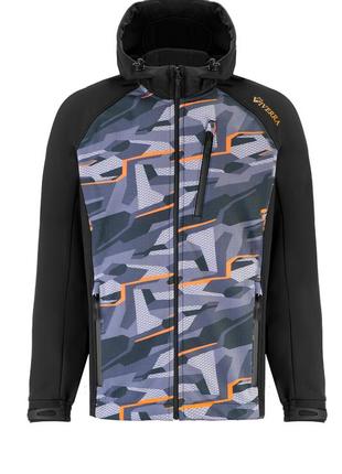 Куртка viverra softshell infinity hoody black camo orange l (рб-2239059) чоловіча куртка зимова